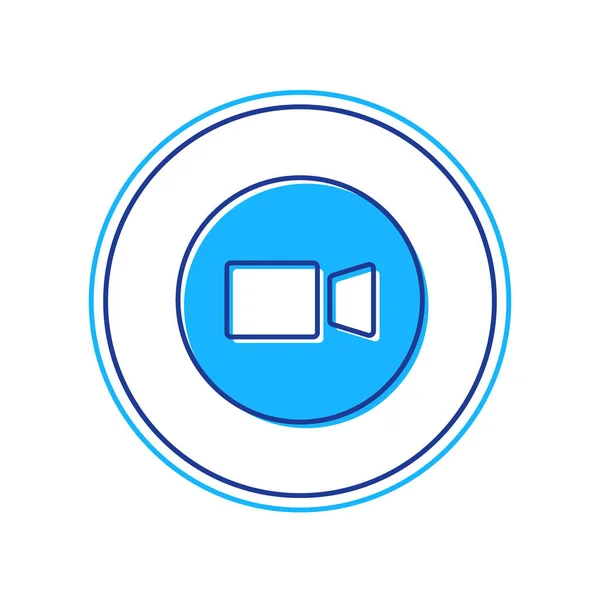 Riempito profilo icona della videoconferenza di chat isolato su sfondo bianco. Riunione online modulo di lavoro a casa. Gestione remota del progetto. Vettore — Vettoriale Stock