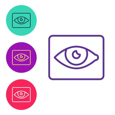 Kırmızı göz efekti simgesini beyaz arkaplanda izole et. Göz kızarıklığı. Göz iltihabı. Simgeleri renklendirin. Vektör