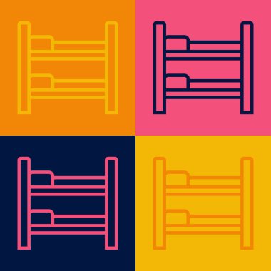 Pop Art Line Ranza ikonu renk arkaplanında izole edilmiş. Vektör