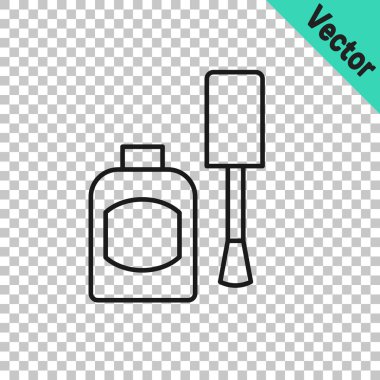 Saydam arka planda izole edilmiş siyah çizgi oje ikonu. Vektör