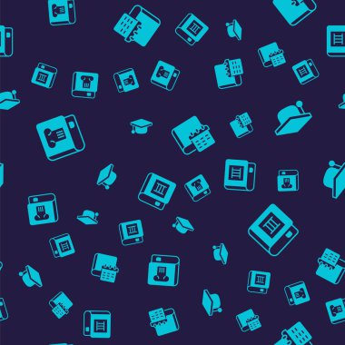 Tarih kitabı, mezuniyet şapkası, günlük not defteri ve kusursuz şablon üzerine kitap. Vektör