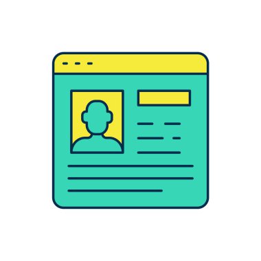 Doldurulan Özgeçmiş simgesi beyaz arkaplanda izole edildi. Özgeçmiş başvurusu. Profesyonel personel aranıyor. Personel analizi devam ediyor. Vektör