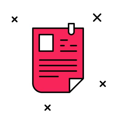 Doldurulan Özgeçmiş simgesi beyaz arkaplanda izole edildi. Özgeçmiş başvurusu. Profesyonel personel aranıyor. Personel analizi devam ediyor. Vektör