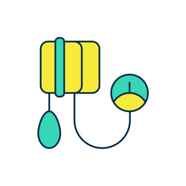 Beyaz arka planda izole edilmiş ana hatlı tansiyon ikonu. Vektör