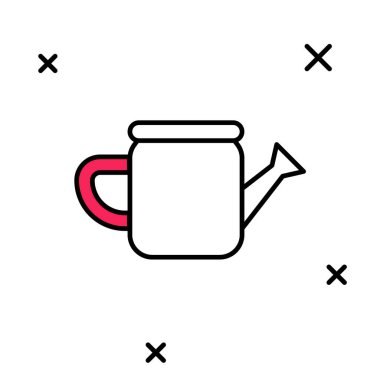 Doldurulmuş ana hatlı Su Kutusu simgesi beyaz arkaplanda izole edildi. Sulama sembolü. Vektör