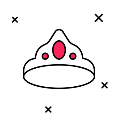 Beyaz arka planda izole edilmiş ana hatları King Crown simgesi. Vektör