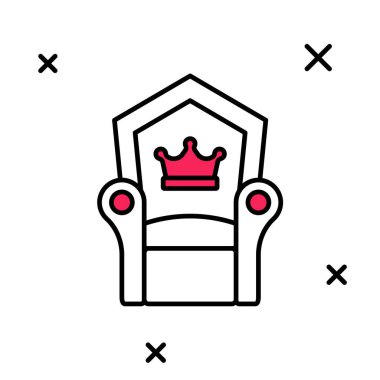 Beyaz arka planda izole edilmiş Ortaçağ taht simgesi. Vektör