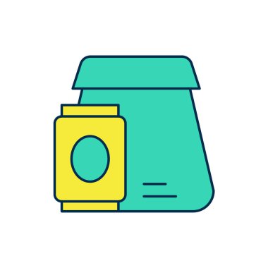 Çevrimiçi sipariş verme ve fast food dağıtım ikonu beyaz arka planda izole edildi. Vektör