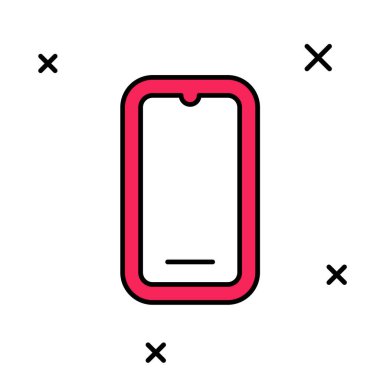 Doldurulmuş Smartphone, beyaz arkaplanda izole edilmiş cep telefonu simgesi. Vektör