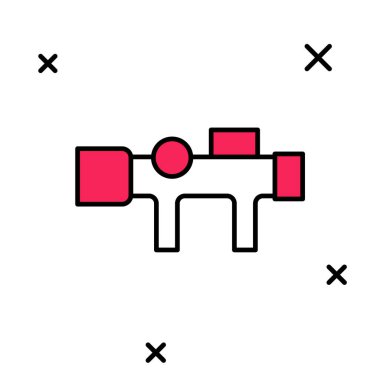 Keskin nişancı görüşü simgesi dolduruldu. Beyaz arka planda izole edildi. Keskin nişancı dürbünü. Vektör
