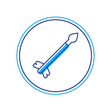 Doldurulmuş Ortaçağ ok simgesi beyaz arkaplanda izole edildi. Ortaçağ silahı. Vektör