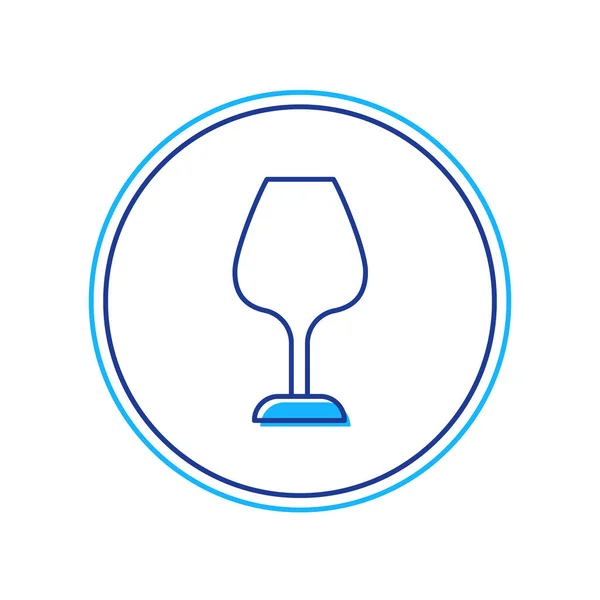 Esboço preenchido Ícone de vidro de vinho isolado no fundo branco. Sinal de vinho. Vetor —  Vetores de Stock