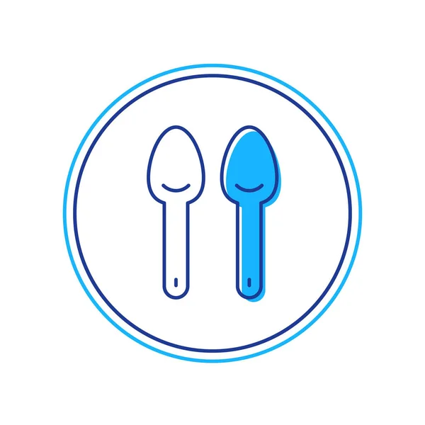 Filled outline Spoon icon isolated on white background. Cooking utensil. Cutlery sign. Vector — 图库矢量图片