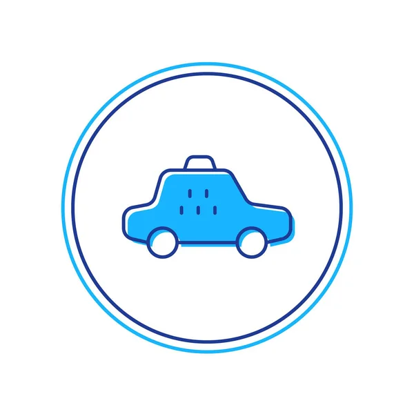 Wypełniony zarys Taxi samochód ikona izolowana na białym tle. Wektor — Wektor stockowy