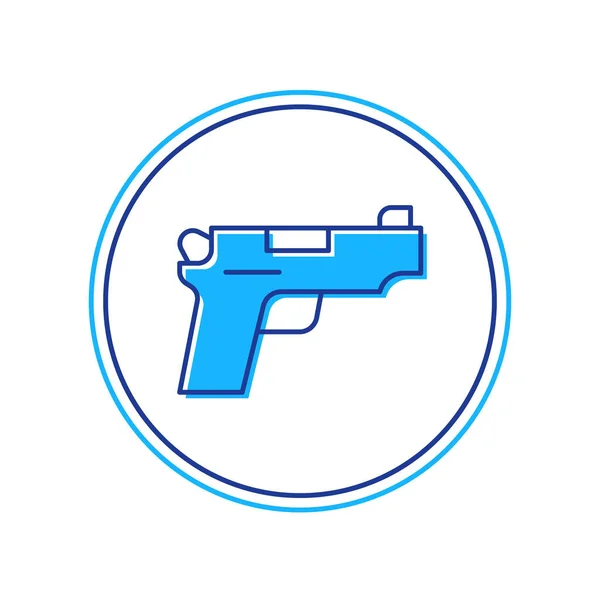 Vyplněný obrys Pistole nebo zbraň ikona izolované na bílém pozadí. Policejní nebo vojenská zbraň. Malá zbraň. Vektor — Stockový vektor
