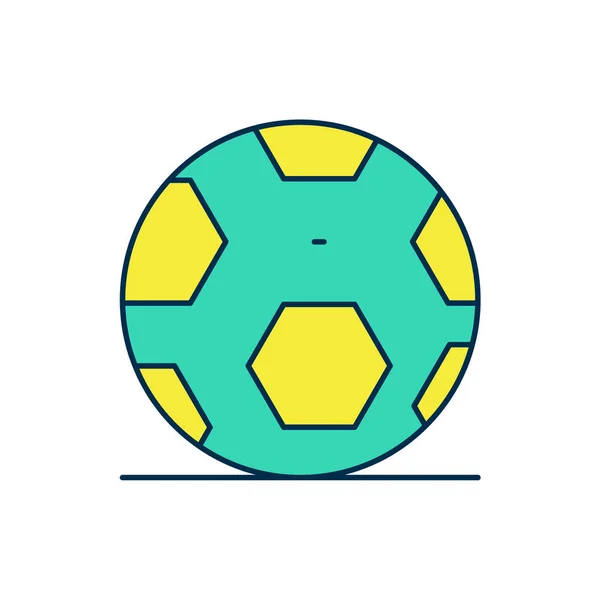 Заполненный очертания футбольный мяч значок изолирован на белом фоне. Спортивное оборудование. Вектор — стоковый вектор