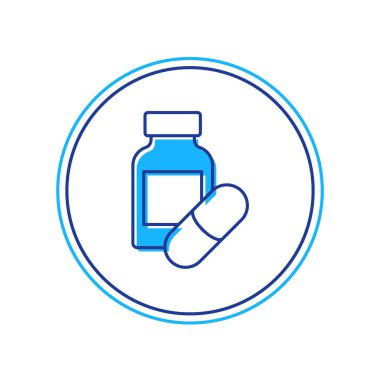 Beyaz arka planda izole edilmiş, ana hatlı uyku hapı ikonu. Vektör