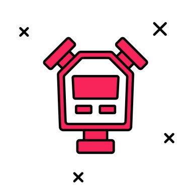 Doldurulmuş Stopwatch simgesi beyaz arkaplanda izole edildi. Zaman göstergesi. Kronometre işareti. Vektör