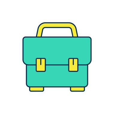 Doldurulmuş dış hat araç kutusu simgesi beyaz arkaplanda izole edildi. Alet kutusu tabelası. Vektör