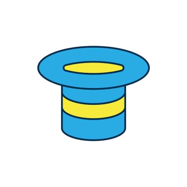 Doldurulmuş sihirli şapka simgesi beyaz arkaplanda izole edildi. Sihir numarası. Gizemli eğlence konsepti. Vektör