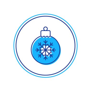 Doldurulmuş Noel balosu ikonu beyaz arka planda izole edilmiş. Mutlu Noeller ve mutlu yıllar. Vektör