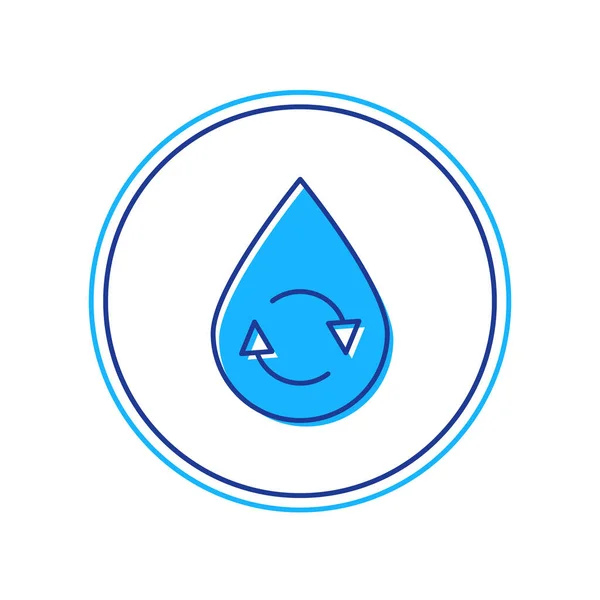 Contour rempli Recycler propre icône aqua isolé sur fond blanc. Goutte d'eau avec recyclage des panneaux. Vecteur — Image vectorielle