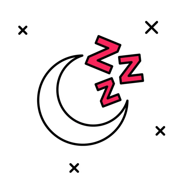 Заполненный контур иконки Луна и звезды изолированы на белом фоне. Облачный ночной знак. Символ сна снов. Полнолуние. Ночной знак или знак времени сна. Вектор — стоковый вектор