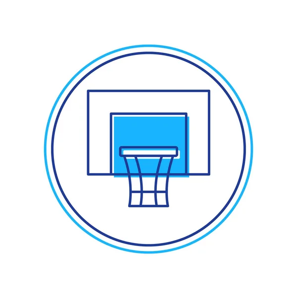 Esquema rellenado Icono de tablero de baloncesto aislado sobre fondo blanco. Vector — Vector de stock