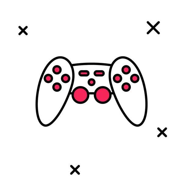 Esquema rellenado Icono de Gamepad aislado sobre fondo blanco. Controlador de juego. Vector — Vector de stock