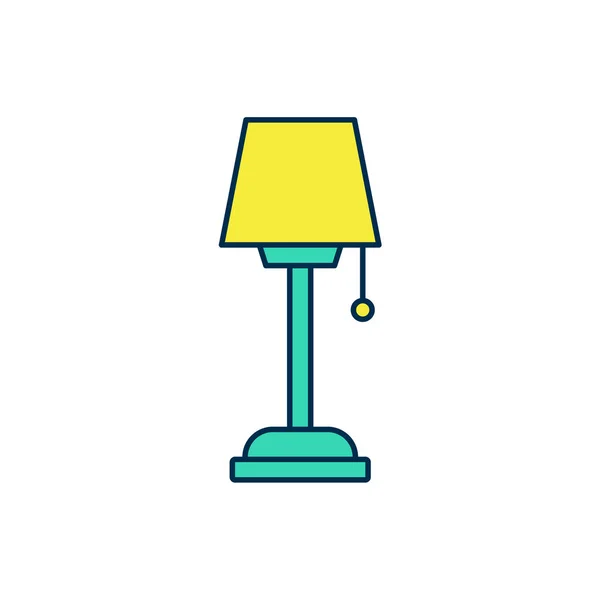 Esquema relleno Icono de la lámpara de pie aislado sobre fondo blanco. Vector — Vector de stock