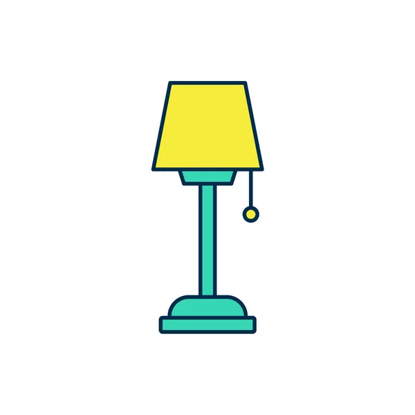 Gevulde omtrek Vloerlamp pictogram geïsoleerd op witte achtergrond. Vector — Stockvector