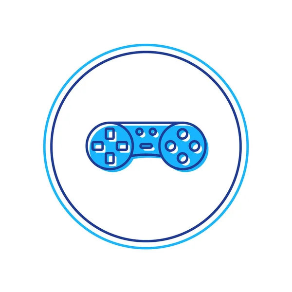 Esquema rellenado Controlador de juego o joystick para consola de juegos icono aislado sobre fondo blanco. Vector — Vector de stock