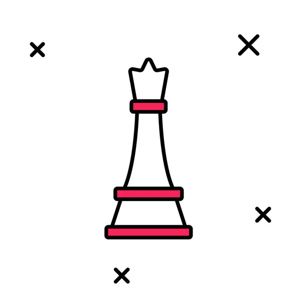 Esboço preenchido Ícone de xadrez isolado no fundo branco. Estratégia de negócios. Jogo, gestão, finanças. Vetor — Vetor de Stock