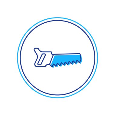 Doldurulmuş El testeresi simgesi beyaz arkaplanda izole edilmiş. Vektör