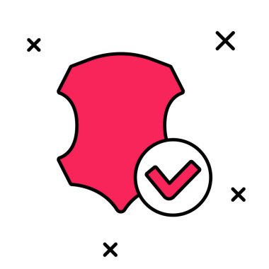 Beyaz arkaplanda izole edilmiş ana hatlı deri simgesi. Vektör