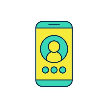 Beyaz arkaplanda izole edilmiş ana hatlı görüntülü sohbet ikonu. Çevrimiçi iş görüşmesi formu. Uzak proje yönetimi. Vektör