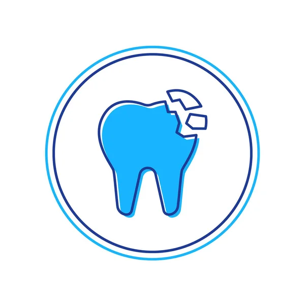 Filled outline Broken tooth icon isolated on white background. Dental problem icon. Dental care symbol. Vector — Stock vektor