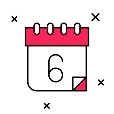 Doldurulmuş takvim simgesi beyaz arkaplanda izole edildi. Olay hatırlatma sembolü. Vektör