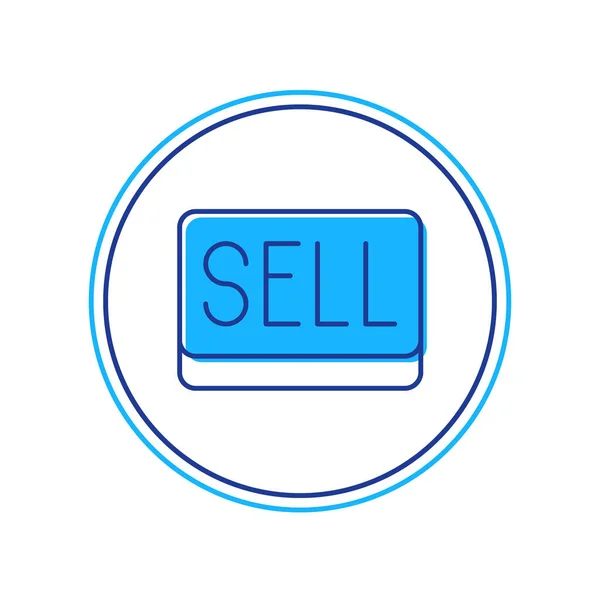 Filled outline Sell button icon isolated on white background. Financial and stock investment market concept. Vector — 图库矢量图片