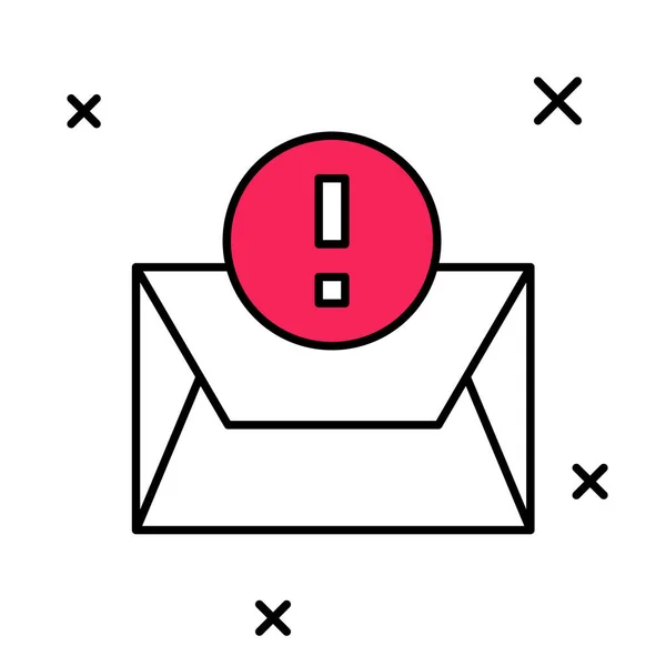 Gevulde omtrek Envelop pictogram geïsoleerd op witte achtergrond. Ontvangen bericht concept. Nieuw, e-mail inkomend bericht, sms. Postbezorging. Vector — Stockvector