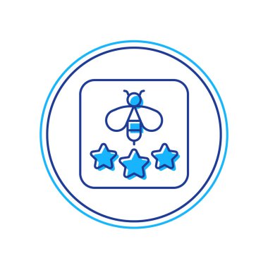 Beyaz arkaplanda izole edilmiş, ana hatlı arı simgesi tipi. Tatlı doğal yemek. Bal arısı ya da kanat sembollü apis. Uçan böcek. Vektör