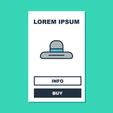 Bahçıvan, çiftçi ya da tarımsal işçi şapkası ikonu turkuaz arka planda izole edilmiş. Vektör