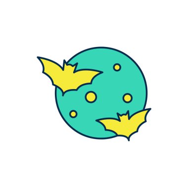 Doldurulmuş Ay ve yıldız simgesi beyaz arkaplanda izole edildi. Bulutlu gece işareti. Uyku rüyalarının sembolü. Dolunay. Gece ya da yatak zamanı tabelası. Vektör