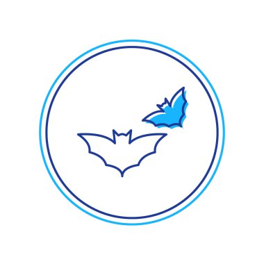 Doldurulmuş Uçan Yarasa simgesi beyaz arkaplanda izole edildi. Mutlu Cadılar Bayramı Partisi. Vektör