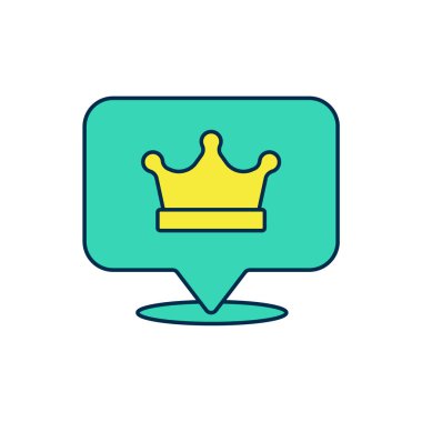 Beyaz arka planda izole edilmiş ana hatları King Crown simgesi. Vektör