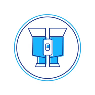 Doldurulmuş Dürbün simgesi beyaz arkaplanda izole edildi. Yazılım işareti bul. Casus ekipman sembolü. Vektör