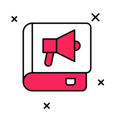 Doldurulmuş Kitap simgesi beyaz arkaplanda izole edildi. Vektör