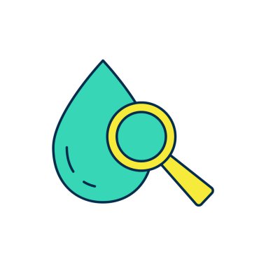 Taslak Bırakma ve büyüteç simgesi beyaz arkaplanda izole edildi. Vektör