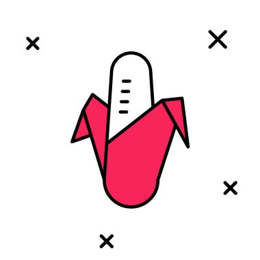 Doldurulmuş Corn simgesi beyaz arkaplanda izole edildi. Vektör