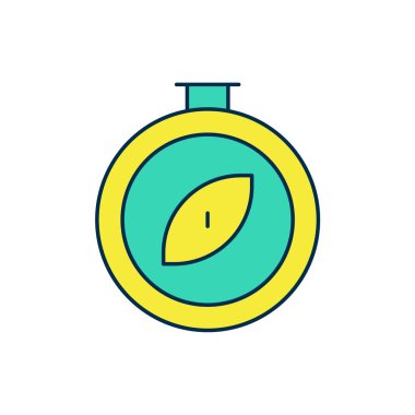 Doldurulmuş pusula simgesi beyaz arkaplanda izole edildi. Rüzgâr yön bulma sembolü. Rüzgar gül işareti. Vektör